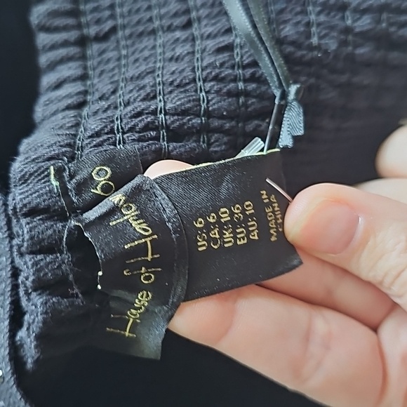 NWT House Of Harlow Black Denim Women's Crop Top - Picture 6 of 6